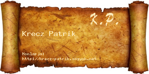 Krecz Patrik névjegykártya